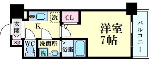 御幣島駅 徒歩5分 7階の物件間取画像